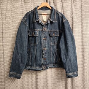 Wrangler Rugged Wear Denim Blue Jean Jacket Men’s 3XL Trucker Medium Dark Wash